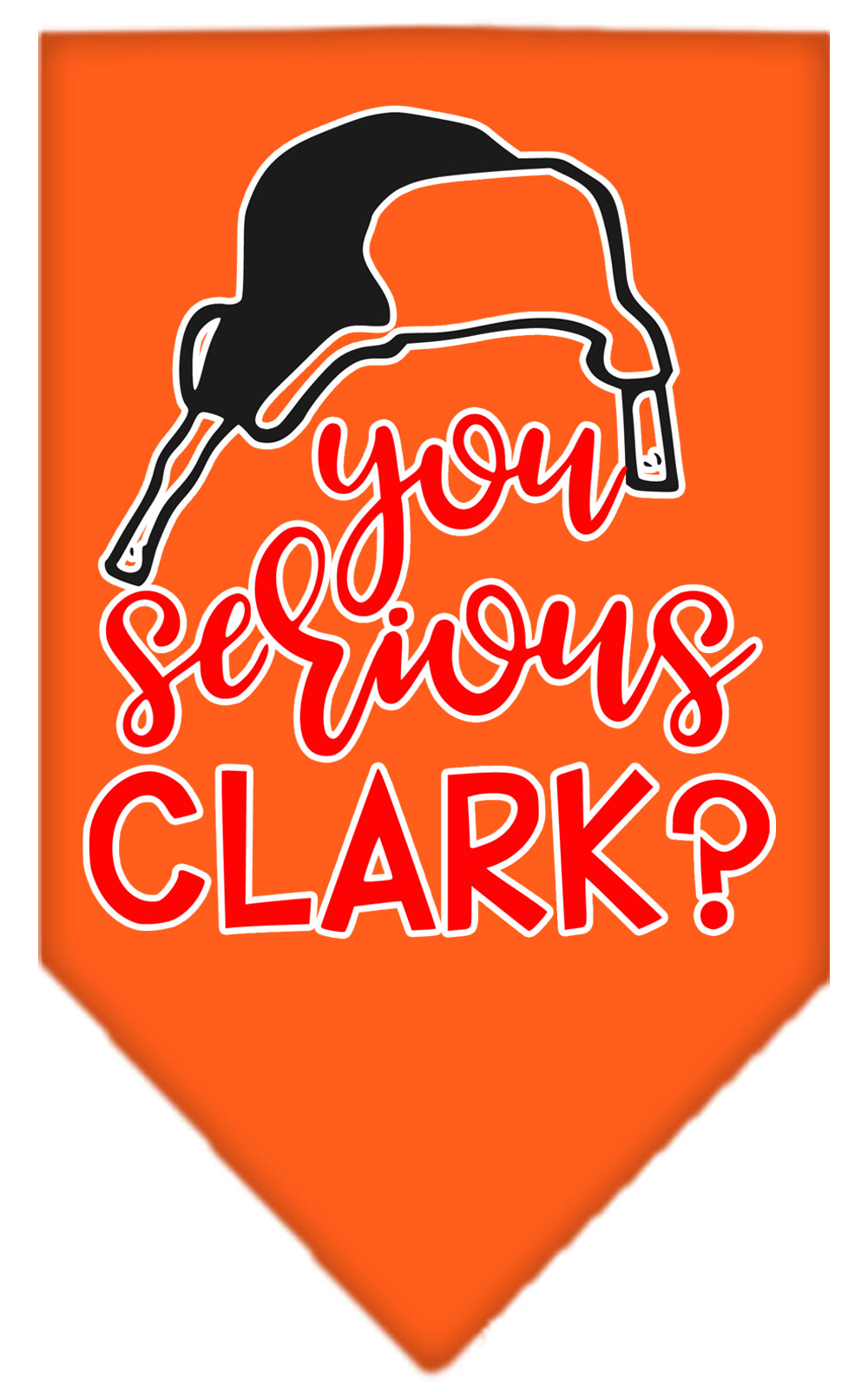 You Serious Clark? Screen Print Bandana Orange Small
